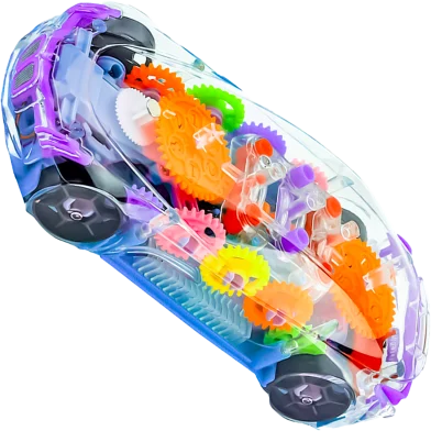Premium Quality Concept Racing Car Toy - Musical, 360 Degree Rotating Transparent Car - Rokomari product